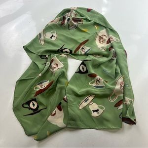 Zazou Luxe women’s silk green scarf L100-3